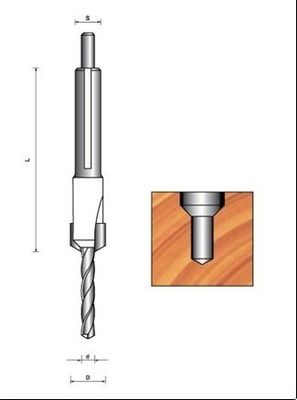 M5 * 10 समायोज्य पेंच और केंद्र बिंदु के साथ Countersink TCT ड्रिल बिट